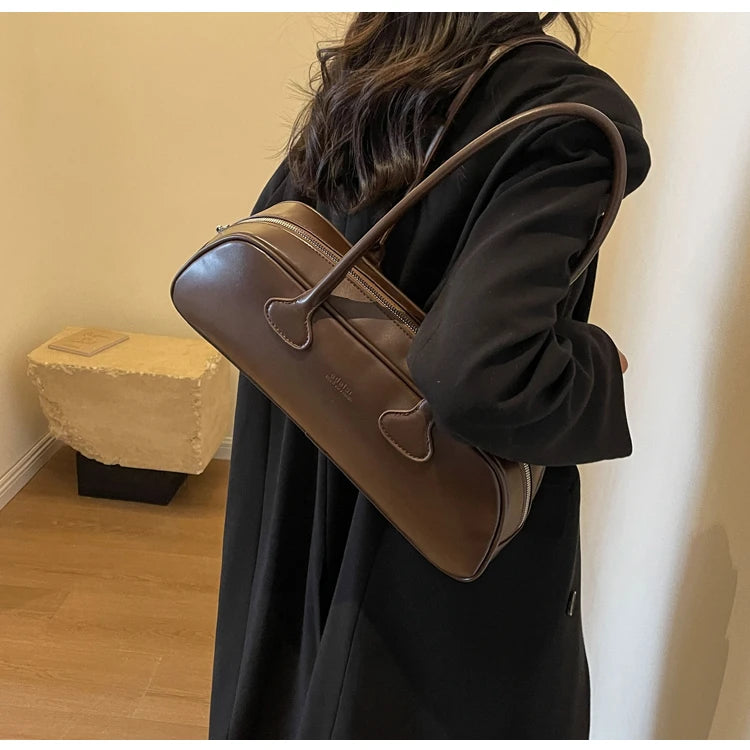 Advanced Sense Retro Pu Zipper Ladies Shoulder Bags Trend 2024 Light Luxury Hot Sale Bags for Women New Bolsas Femininas