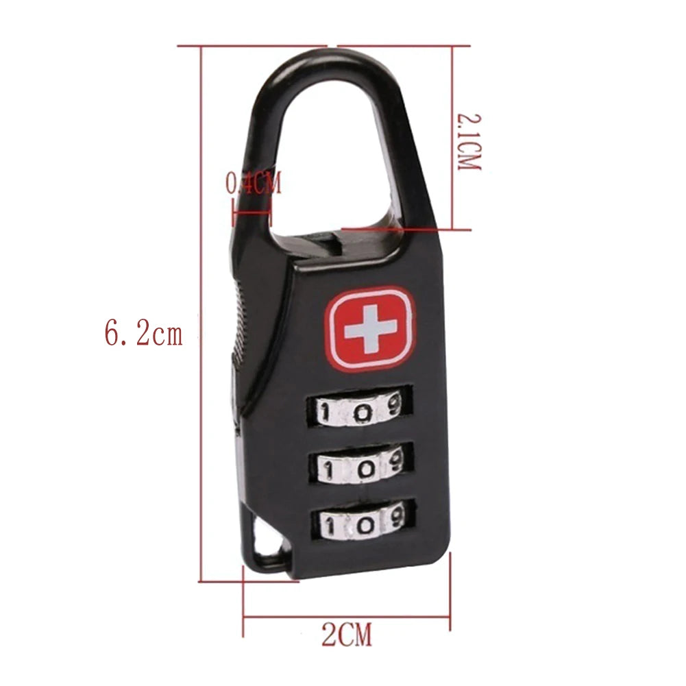 1-10PCS Portable Alloy Lock Padlock Outdoor Travel Luggage Zipper Backpack Handbag Safe Anti-theft Combination Code Number Lock