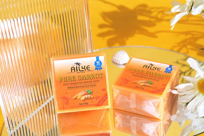 AILKE Pure Carrot Anti-Oxidation Serum Soap, Cleaning Stains, Skin Brightening Soap Bar, With Vitamin C, For Body And Face Use