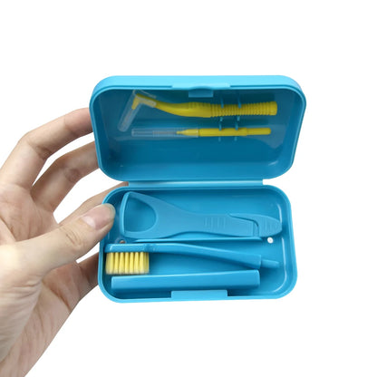 Portable Toothbrush Box Orthodontic Oral Hygiene Tools Kits Interdental Brush Tongue Scraper Travel Toothbrush Teeth Whitening