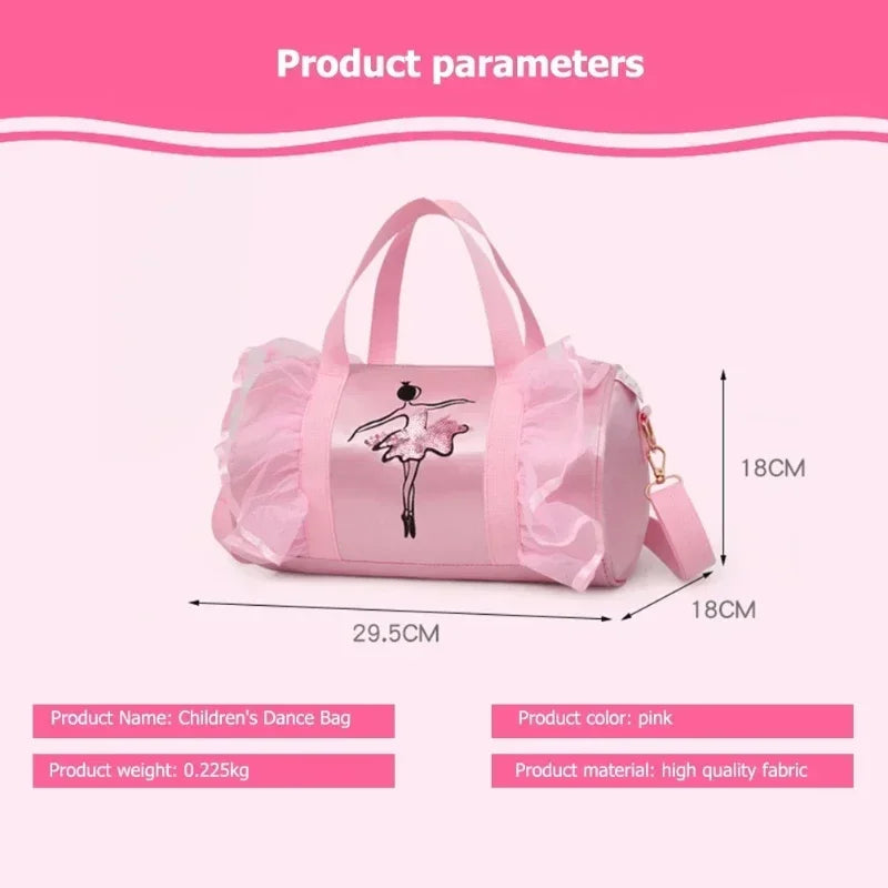 2024 New Ballet Dance Bags Pink Girls Sports Dance Kids Backpack Baby Barrels Package Bag Costume Clothes Shoes Dress Handbag