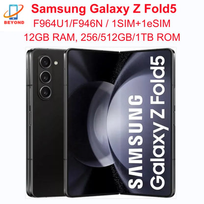 Samsung Galaxy Z Fold5 Fold 5 5G F946U1 F946N 7.6" AMOLED 12GB 256/512GB/1TB Snapdragon NFC 95% New Original Foldable Cell Phone