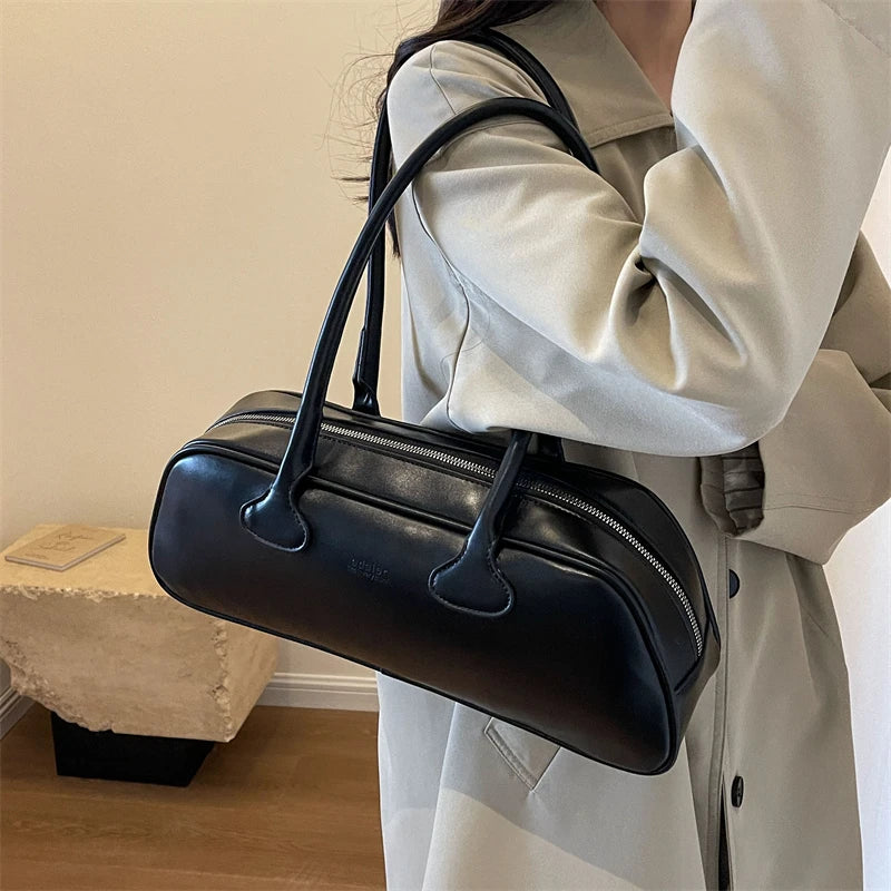 Advanced Sense Retro Pu Zipper Ladies Shoulder Bags Trend 2024 Light Luxury Hot Sale Bags for Women New Bolsas Femininas