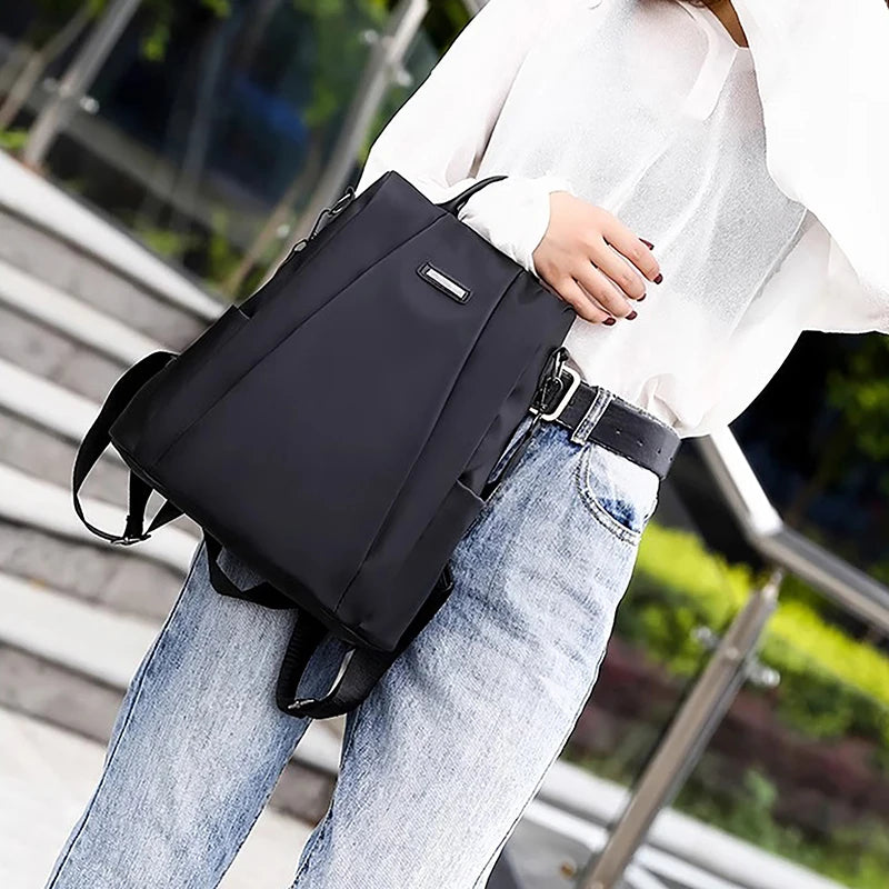 2024 New Korean Fashion Travel Backpack With Anti-theft Canvas College Students Schoolbag Oxford Cloth Shoulder Bag Female