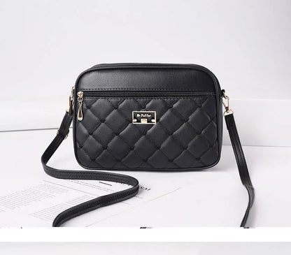 2024 Women's One Shoulder Small Square Handbag New Cross Border Foreign Trade Lingge PU Crossbody Versatile Small Messenger Bag