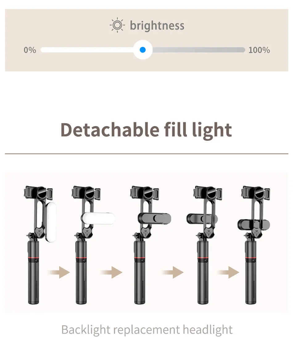 Selfie Stick Tripod with 3 Colors Fill Light Foldable Tripod with Bluetooth Wireless Remote for Xiaomi iPhone Samsung Smartphone