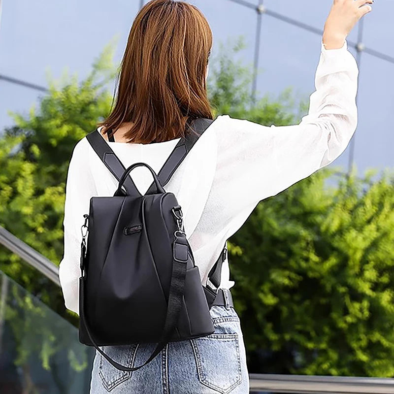 2024 New Korean Fashion Travel Backpack With Anti-theft Canvas College Students Schoolbag Oxford Cloth Shoulder Bag Female