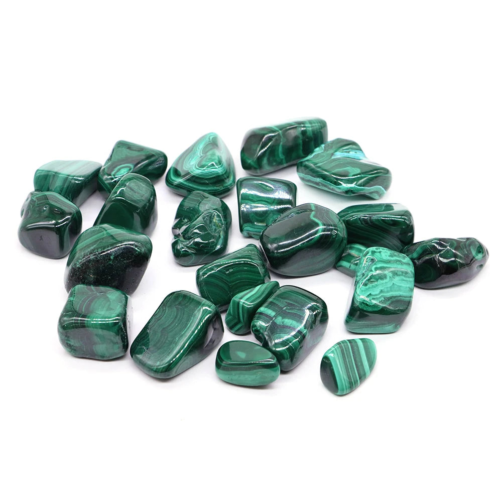 Natural Malachite Tumbled Stone Healing Quartz Crystal Mineral Specimen Teaching Research Reiki Green Gemstone Collectible Decor