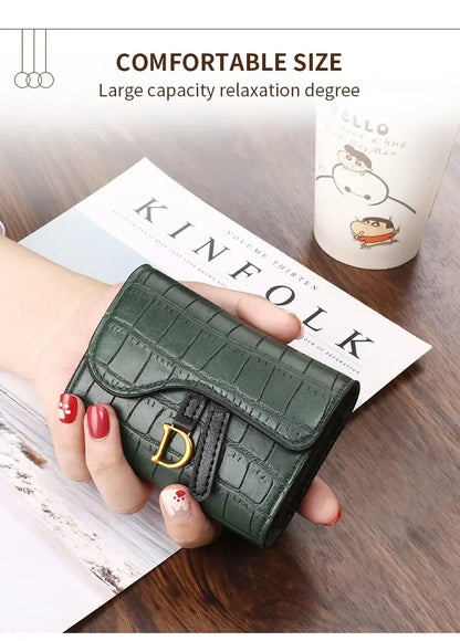 Women's Wallet Short 2024 New Korean Style D Letter Buckle Coins Purses Wallet Card Bag Key Wallet Luxury carteras para mujeres