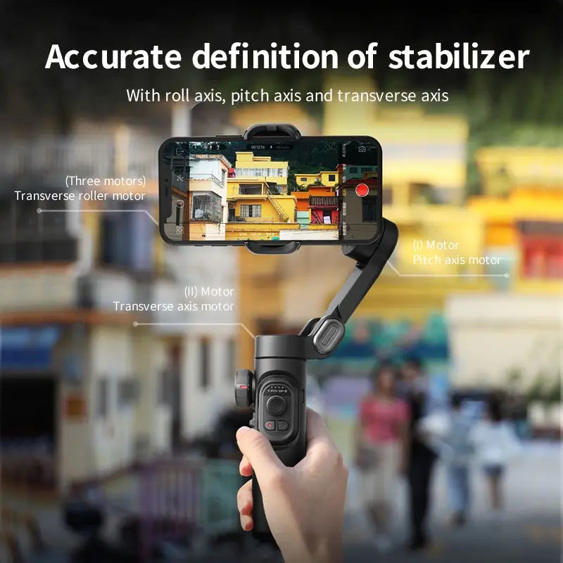 3-Axis Gimbal Stabilizer for Smartphone Foldable Handheld Phone Video Record Vlog Anti-Shake Stabilizer PTZ for iPhone Android