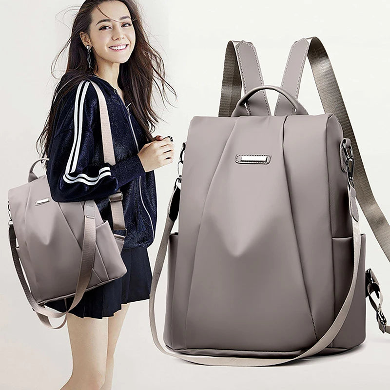 2024 New Korean Fashion Travel Backpack With Anti-theft Canvas College Students Schoolbag Oxford Cloth Shoulder Bag Female