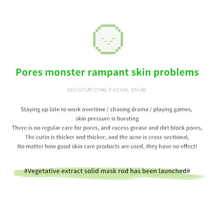 Dark Spots Remover Acne Skincare Solid Mask Green Tea Blackhead Blemish Clean Stick Cream Shrink Pores Pure Skin Exfoliator