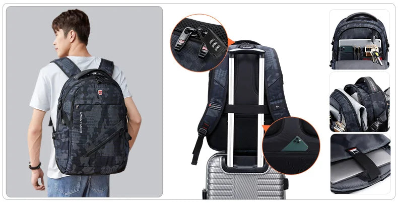 2024 Waterproof 17/20 Inch Laptop Backpack Men Airplane Travel Backpack Women Oxford Rucksack Male School Bag modern Mochila