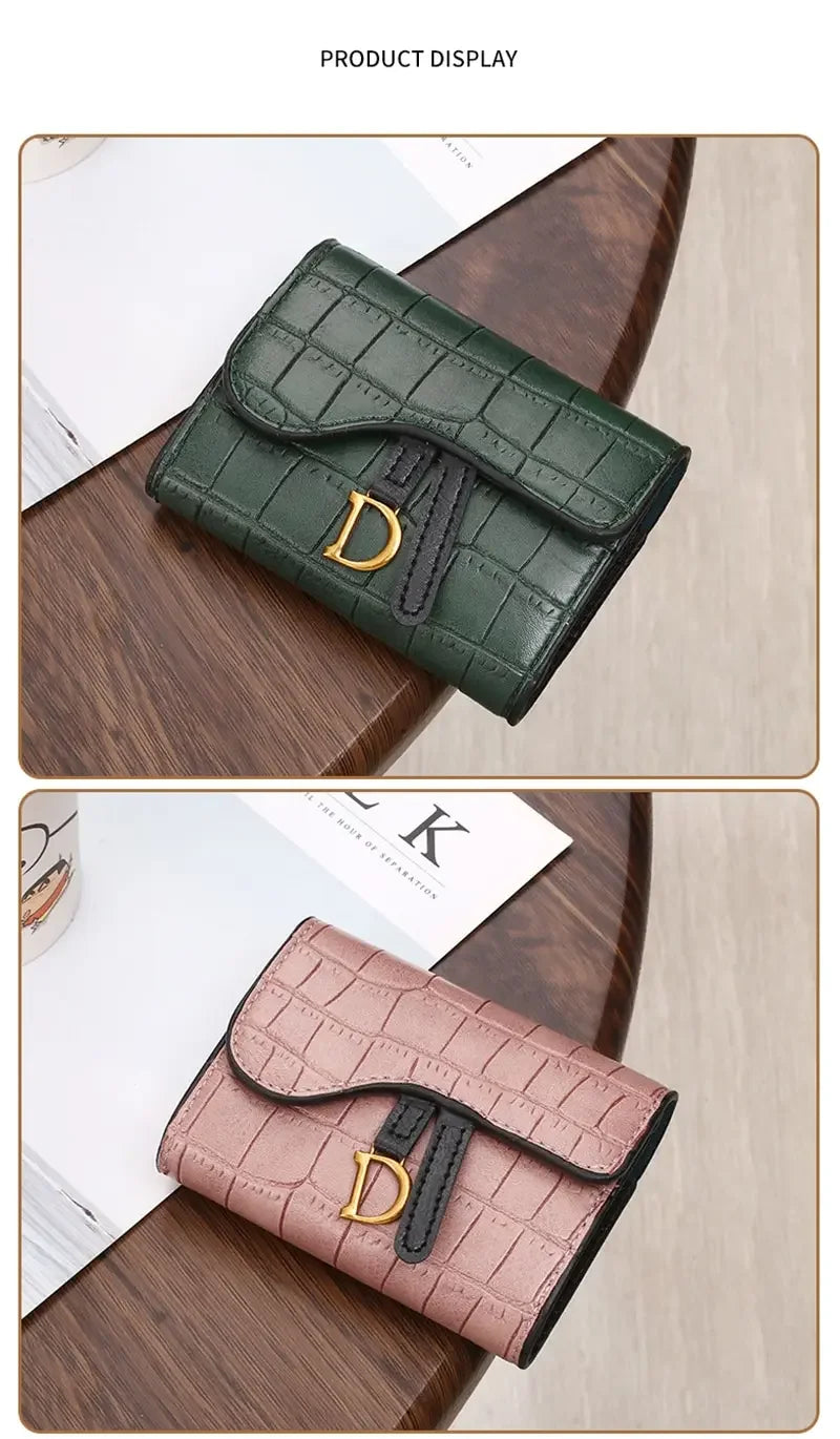 Women's Wallet Short 2024 New Korean Style D Letter Buckle Coins Purses Wallet Card Bag Key Wallet Luxury carteras para mujeres