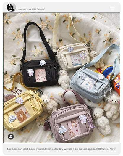 New Kawaii Bag Girls 2024 New JK Transparent Bag Small Crossbody Bag For Women Purses and Handbags Shoulder Bag Itabag Bolso