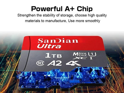 Original SD Card 2TB High Speed Memory Card 512GB 1TB Large Capacity Storage Device Sd Memory Card for Phones/Computers/Cameras