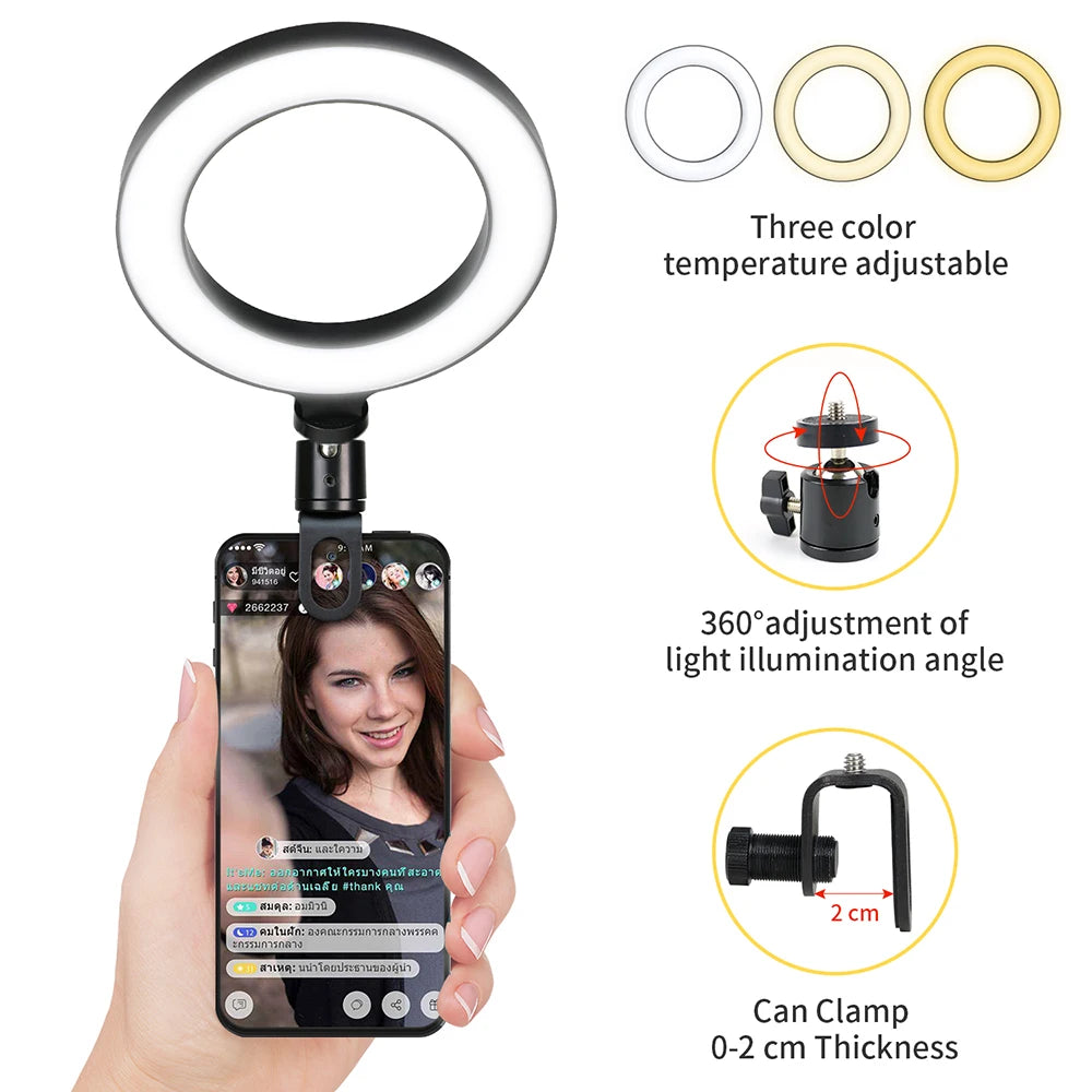 Tablet Stand Bracket Ring Light Ball Head Tripod Accessories Photography LED Selfie Lamp Phone Clip Replacement Parts Accessory