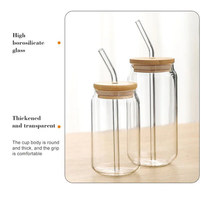 550ml/400ml Glass Cup With Lid and Straw Transparent Bubble Tea Cup Juice Glass Beer Can Milk Mocha Cups Breakfast Mug Drinkware