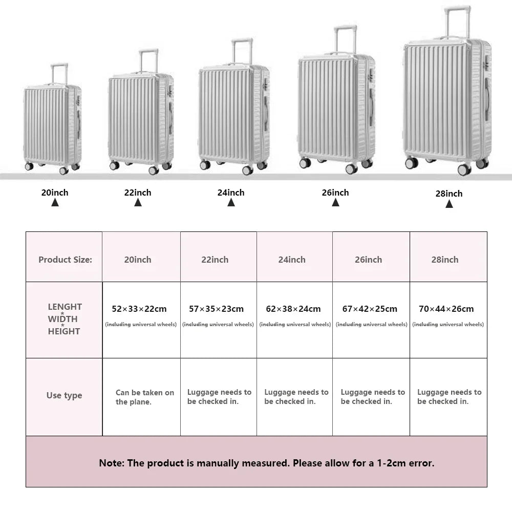 Pastel Classic Carrier 20 22 24 26 28 Inch Aircraft Content Medium Hard Carrier Travel Bag ABS Luggage Carry-On Cabin Suitcase