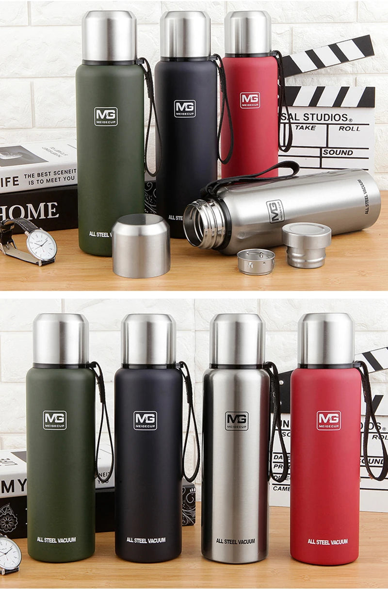 304 Stainless Steel Thermos Bottle Large Capacity Vacuum Flask Insulated Tumbler with Rope for Tea Drinks Cold and Hot  Water