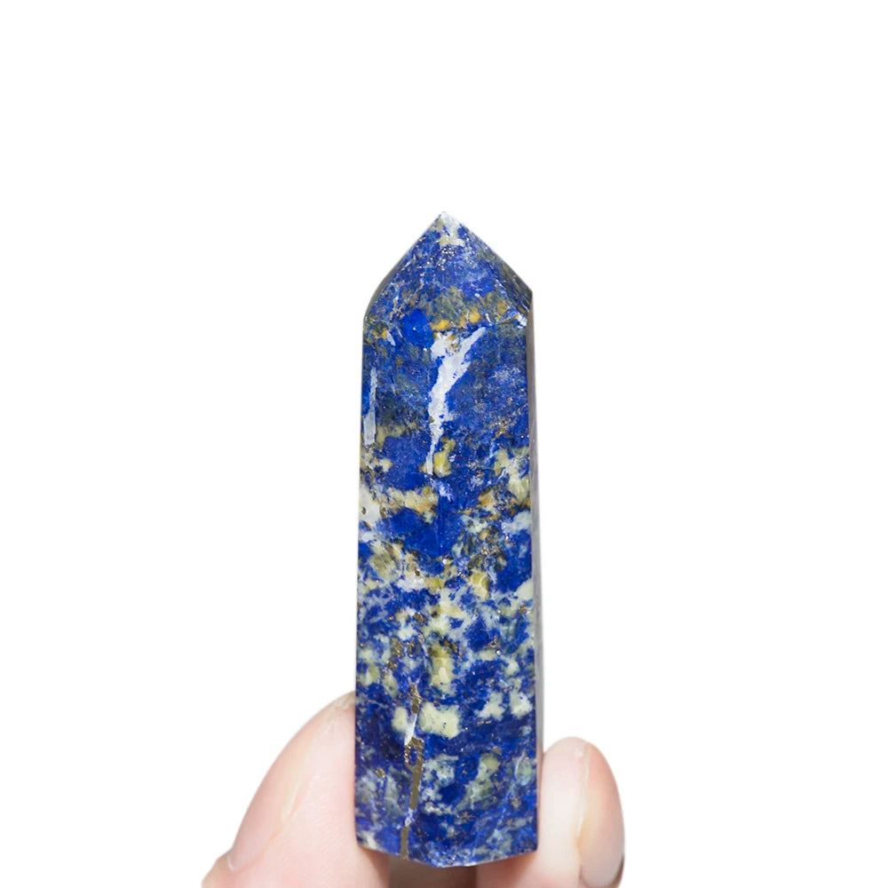 1.57"-3.14" Natural Crystals Stone lapis lazuli Wands Polishing Reiki Healing  Energy Stone Hexagonal Point Obelisk Gemstones