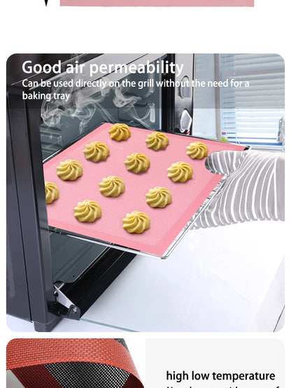 30X40cm Silicone Grill Mat Baking Tray Breathable Cookie Bread Mat Oven Microwave High Temperature Baking Kitchen Tools