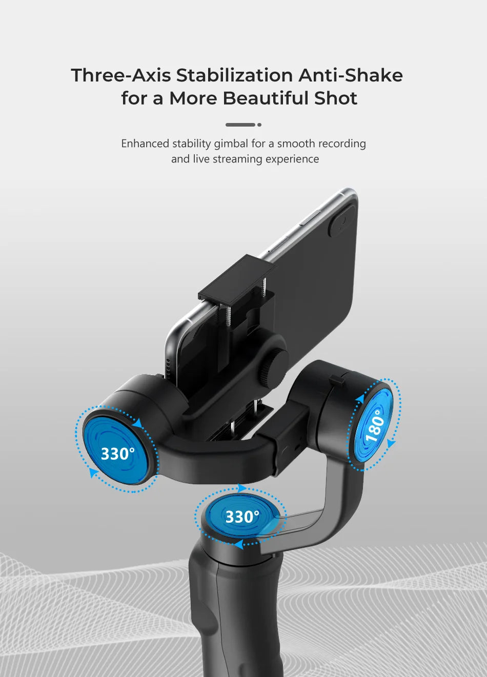 F11 3-Axis Gimbal Stabilizer Smartphone Foldable Handheld Phone Smile Snapshot Vlgo Video Record For iPhone Cellphone Huawei