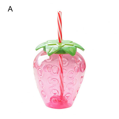 500 ml Water Bottle Cup With Straw Cute Strawberry Shape Leak-Proof Tumbler Juice Mug Drinking Tools Drinkware Photography Pops