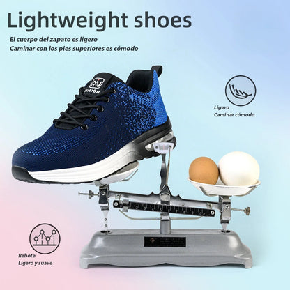 Air Cushion Work Safety Shoes For Men Women Breathable Work Sneakers Steel Toe Shoes Anti-puncture Safety Protective Shoe