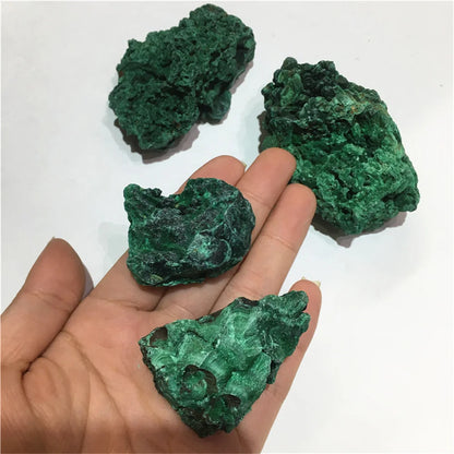 Natural Green Malachite Raw Stone Rough Crystal Clastic Rock Cube Collectible Gravel   Minerals Specimen Home Garden