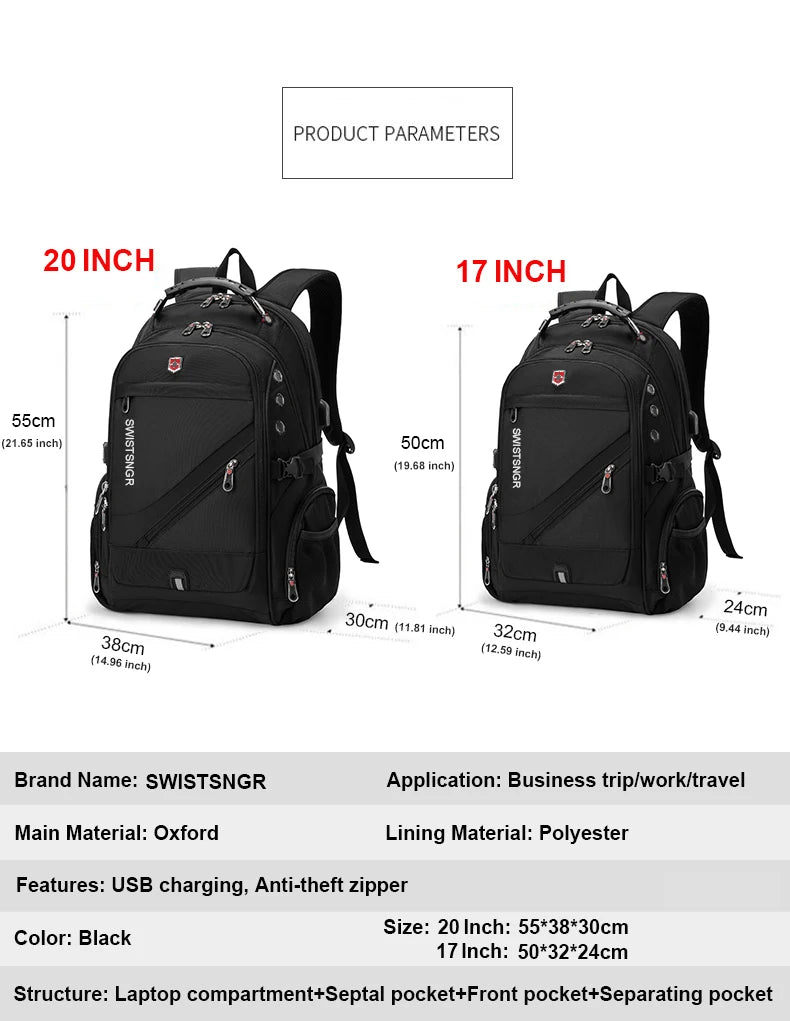 2024 Waterproof 17/20 Inch Laptop Backpack Men Airplane Travel Backpack Women Oxford Rucksack Male School Bag modern Mochila