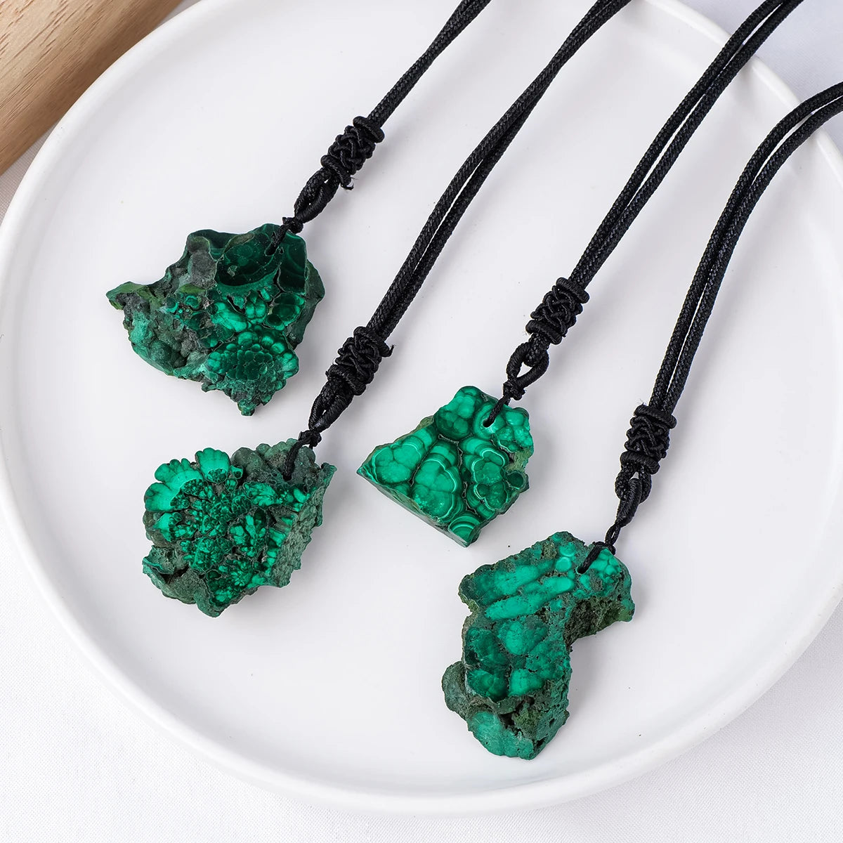 1PC Natural Malachite Raw Stone Mineral Irregular Sliced Green Pendant Necklace For Men Women Crystal Reiki Gemstone Jewelry