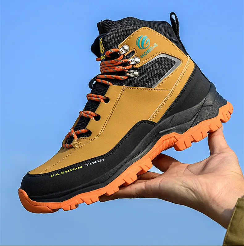 safety shoes man waterproof work safety sneakers high top boots anti puncture Work shoes steel toe working shoes with protection