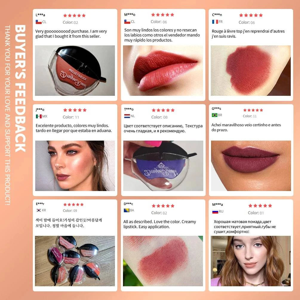 New Squeeze Into Lazy Lipstick Lip-shaped Lipstick Moisturizing Matte Lip Makeup Tint Waterproof Nonstick Cup Lipgloss Korean - MarvelouStore