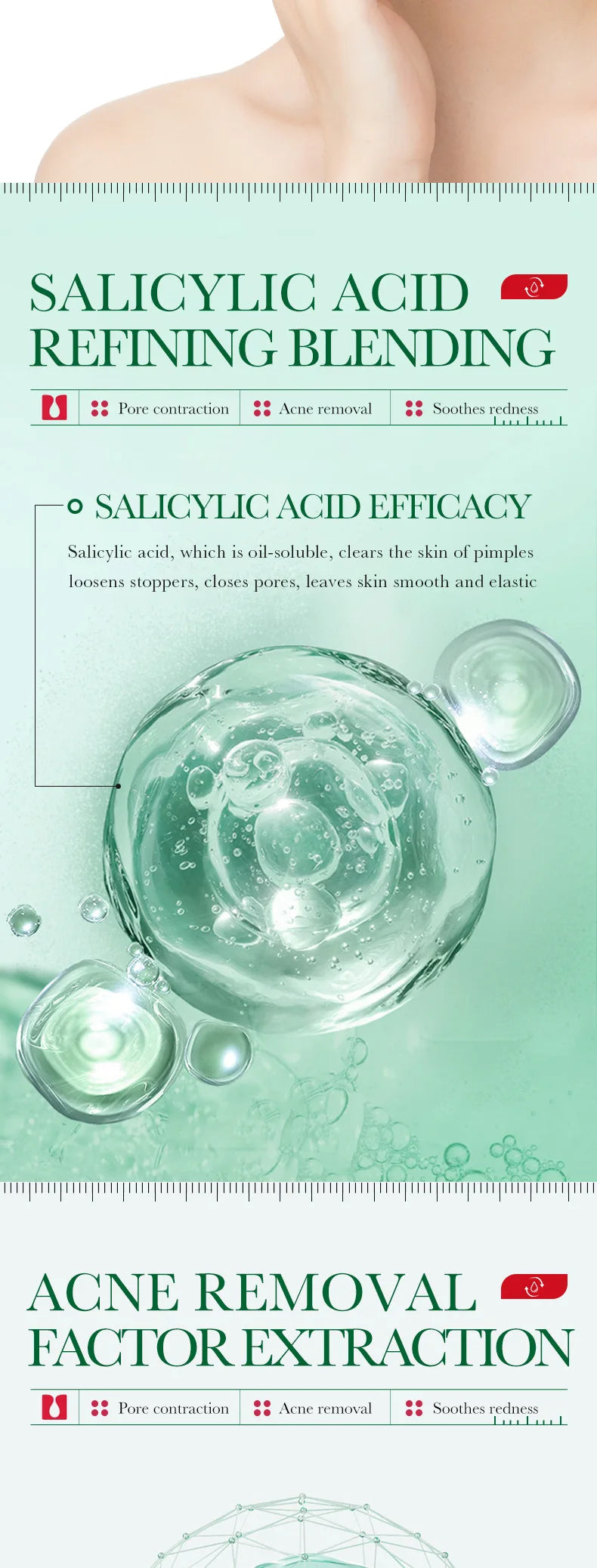 BIOAQUA Salicylic Acid Acne Removing Essence Face Serum skincare Moisturizing Repairing Acne Treatment Facial Serum Skin Care