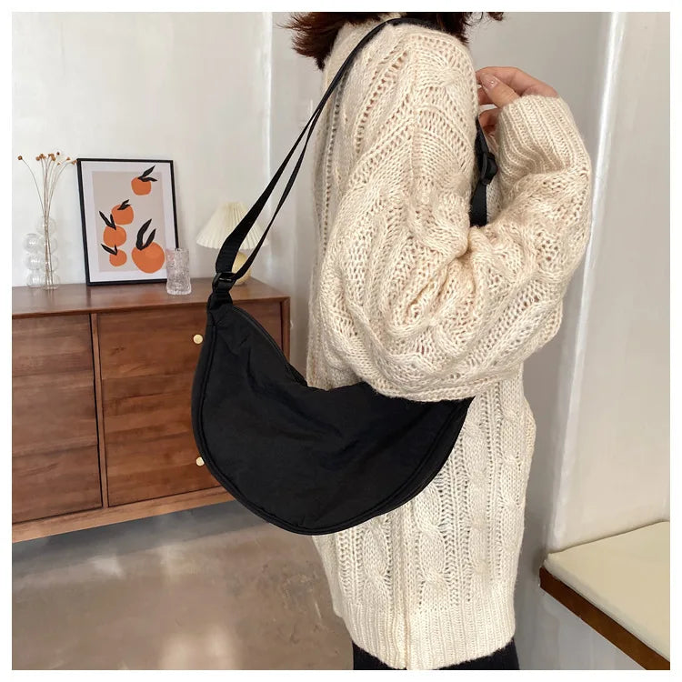 Casual Nylon Hobos Crossbody Bag for Women Designer Shoulder Bags Large Capacity Tote Lady Travel Shopper Bag Female Purses 2024