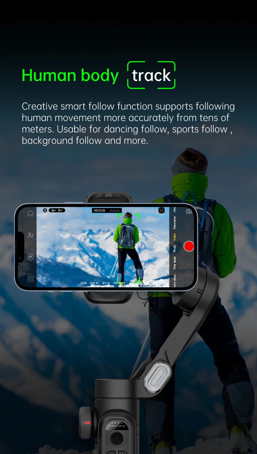 3-Axis Gimbal Stabilizer for Smartphone Foldable Handheld Phone Video Record Vlog Anti-Shake Stabilizer PTZ for iPhone Android