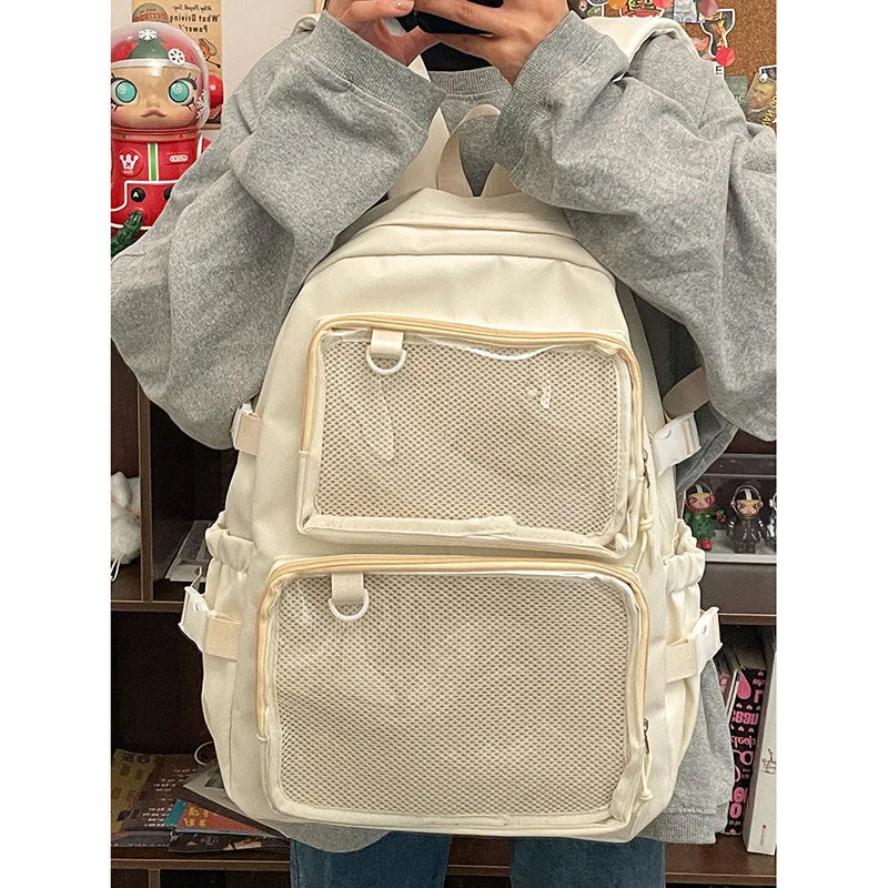 Japanese Kawaii Itabag Women New 2024 Transparent Backpack Women Large Capacity Ita Backpack School Bags For College Student JK