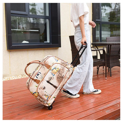 Large Capacity Women Travel Suitcase Trolley Bags Wheeled Bag Oxford Waterproof Rolling Luggage Travel Bag With Wheels