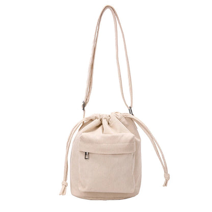 2024 New Women Bag Middle Shoulder Bag Korean Style Drawstring Bucket Bag Casual Light Youth Crossbody Bag Whole Sale