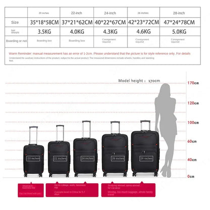 Suitcase Detachable Wheel Waterproof Luggage Carry-on Travel Bag Large Capacity Oxford Rolling Luggage Set Password Trolley Case