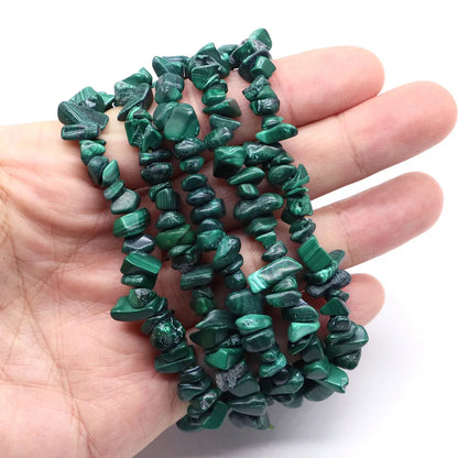 Natural Malachite Turquoise Quartz Bracelets Protection for Men Woman Reiki Healing Crystal Bracelets Chip Beads Chakra Stone