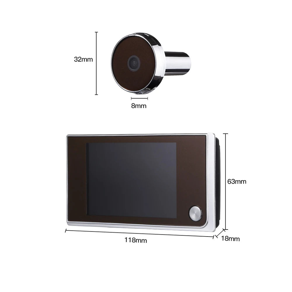 Awapow 3.5 Inch Doorbell Peephole Viewer Digital Door Camera 120° LCD 2 Million HD Pixels Cat Eye Door Bell Outdoor Monitor