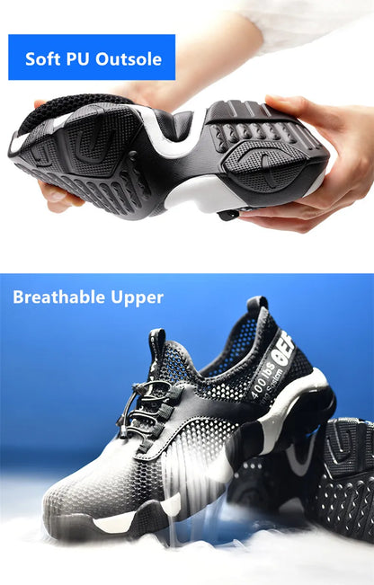 summer safety shoes breathable work shoes anti smash anti puncture work sneakers with steel toe security shoes light work shoes