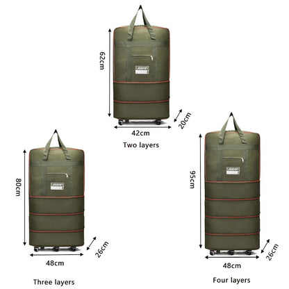 Folding travel bag, luggage compartment,swivel wheel storage box,large capacity telescopic luggage bag,overnight bag