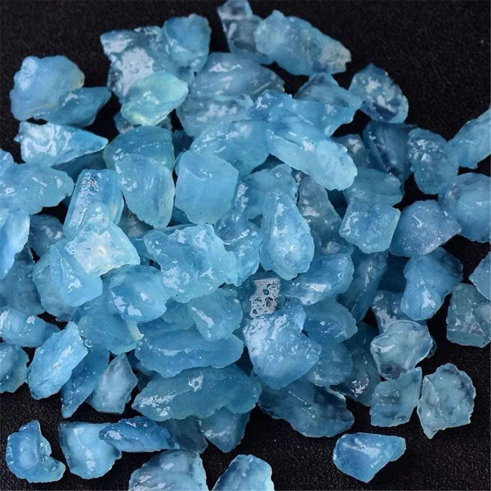 100g Natural Aquamarine Raw Stone Crystal Quartz Rock Collectible Mineral Specimen Healing Rough Gemstone Home Room Decoration