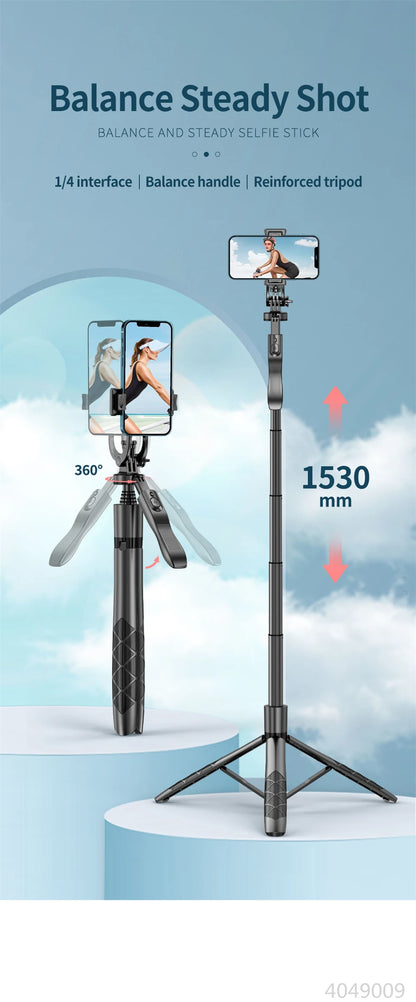 COOL DIER L16 1530mm Wireless Selfie Stick Tripod Stand Foldable Monopod  With Bluetooth Shutter For Gopro Cameras Smartphones