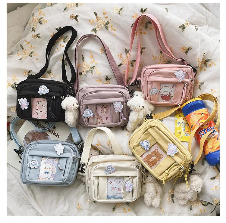 New Kawaii Bag Girls 2024 New JK Transparent Bag Small Crossbody Bag For Women Purses and Handbags Shoulder Bag Itabag Bolso