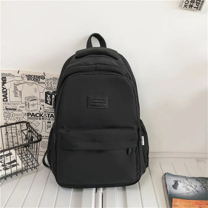 2024 New Solid Color Fashion Lady High Capacity Waterproof College Backpack Trendy Girls Laptop School Bags Girl Travel Book Bag