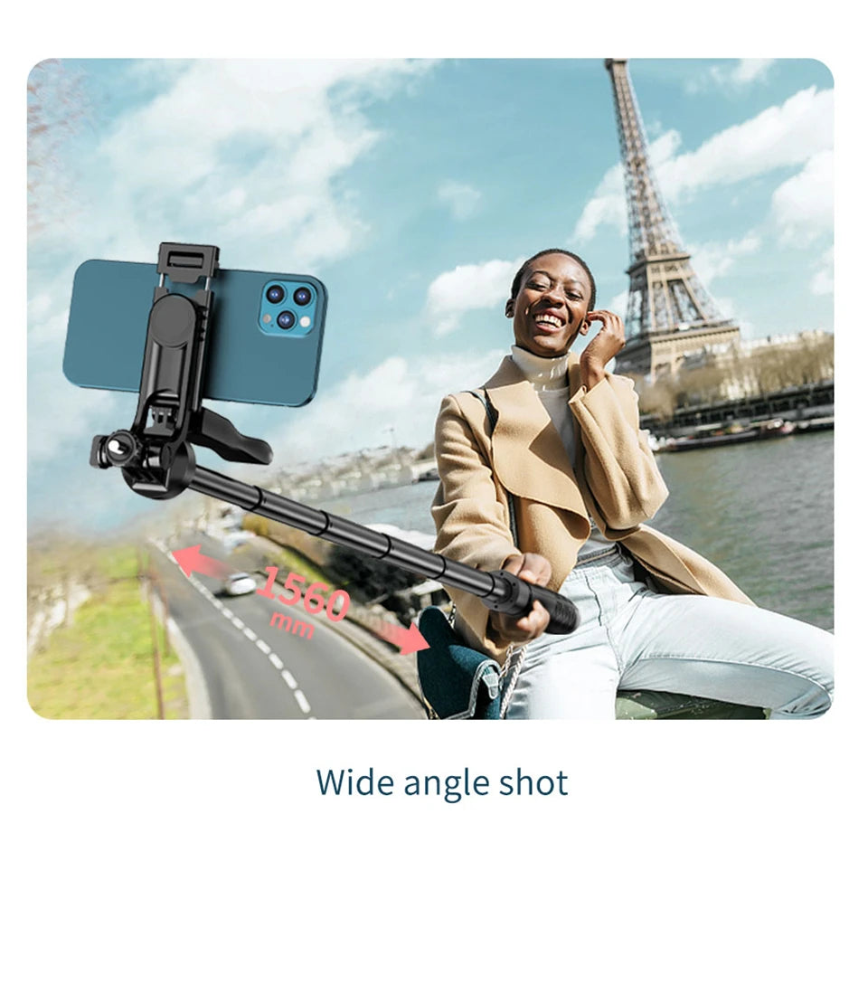 COOL DIER L16 1530mm Wireless Selfie Stick Tripod Stand Foldable Monopod  With Bluetooth Shutter For Gopro Cameras Smartphones